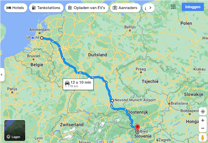 Route naar Bled