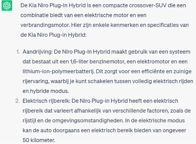 Informatie Kia Niro Plug-in Hybrid