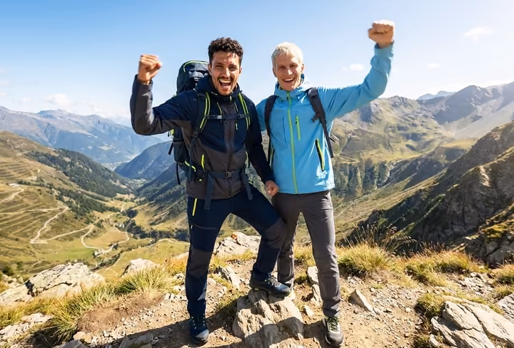 vrienden samen aan het hiken