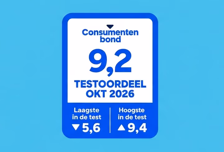 Het vignet van de Consumentenbond met als testoordeel een 9,2 voor de WA-autoverzekering van Allianz Direct