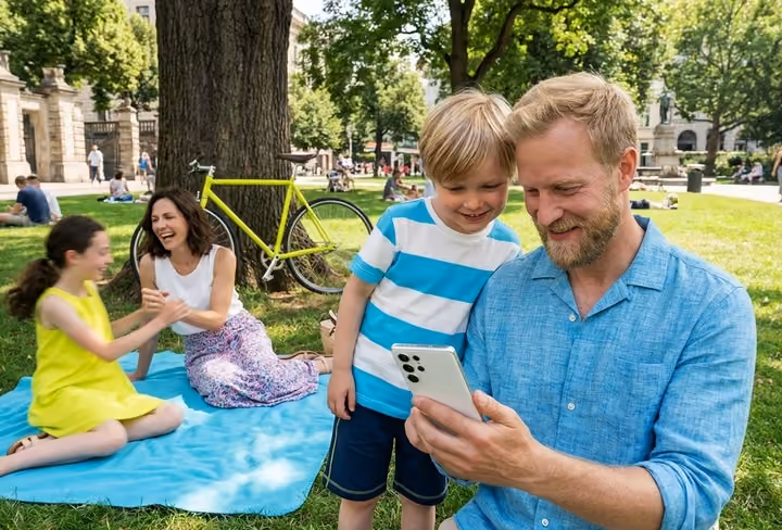 vrolijk gezin in het park