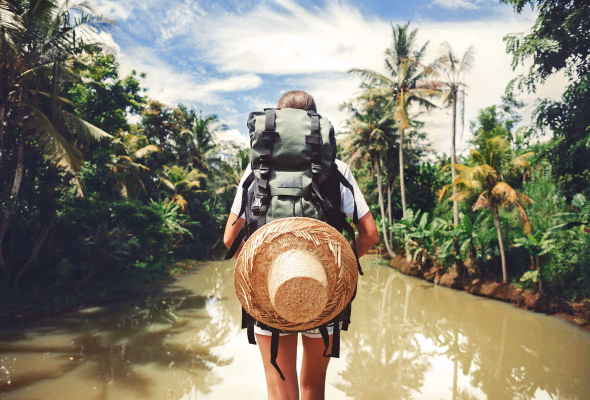 Backpacker op reis