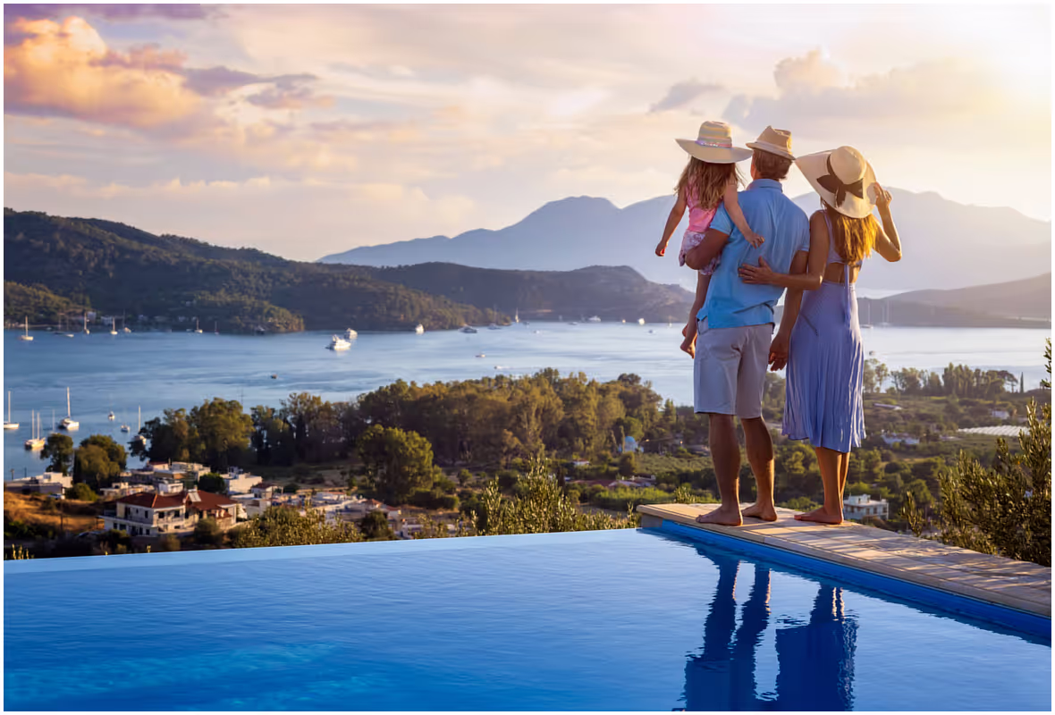 Familie op vakantie