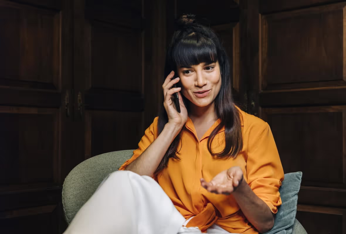 Bellende vrouw