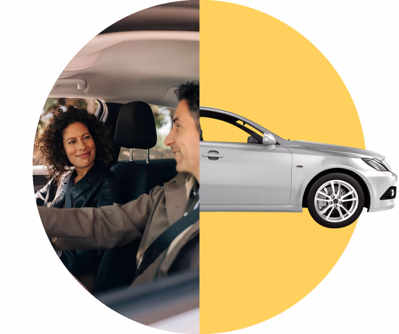 Stel in auto praat met elkaar